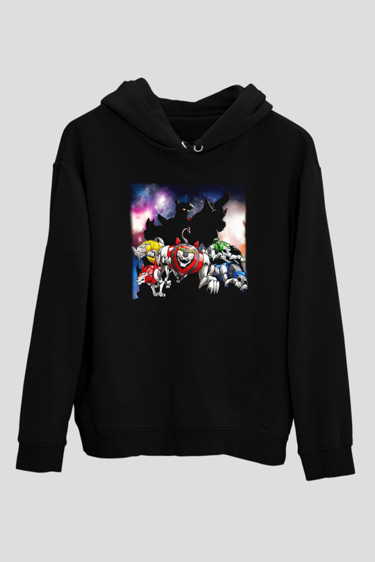 Voltron Siyah Unisex Kapüşonlu Sweatshirt
