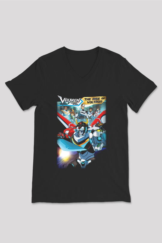 Voltron Siyah Unisex V Yaka Tişört