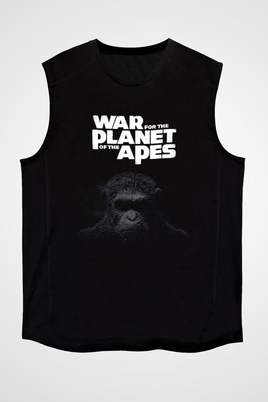 War for the Planet of the Apes Maymunlar Cehennemi Siyah Unisex Kolsuz Tişört