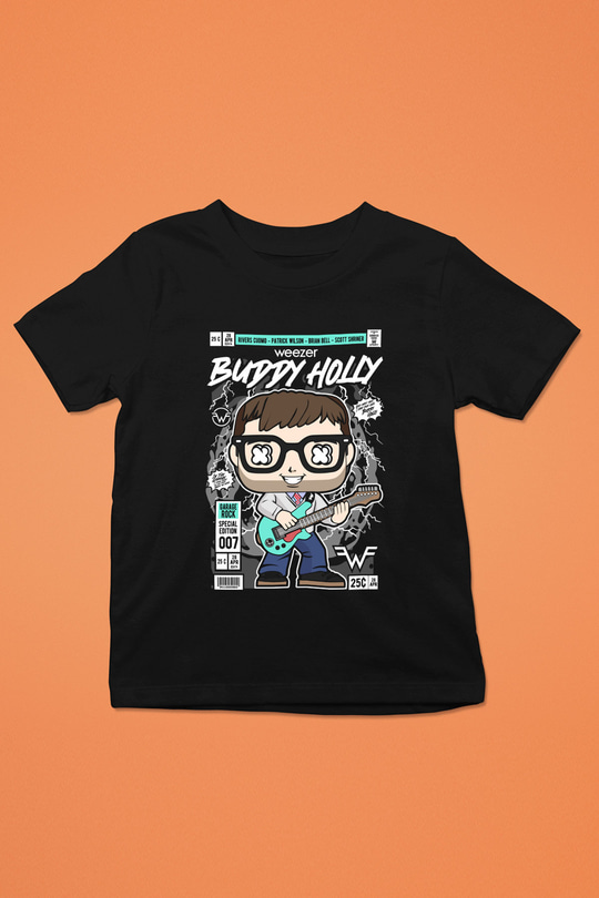Weezer Baskılı Unisex Siyah Çocuk Tişört