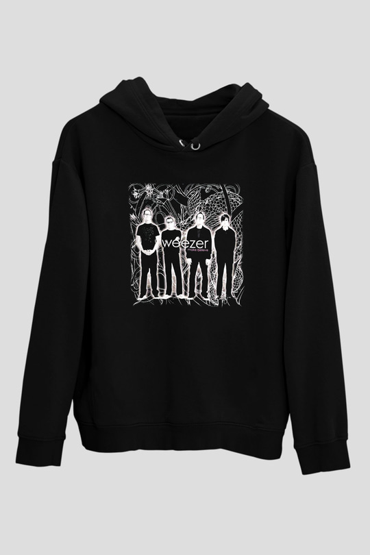 Weezer Siyah Unisex Kapşonlu Sweatshirt