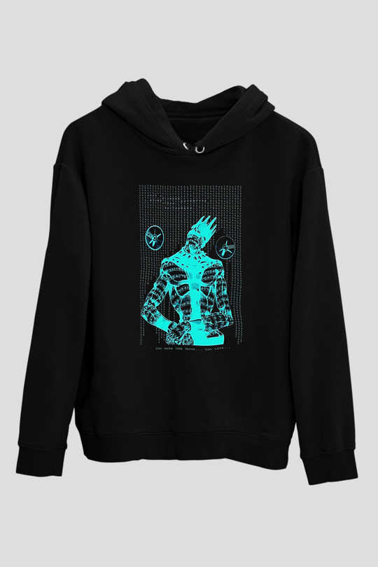 Whitesnake Baskılı Unisex Siyah Kapüşonlu Sweatshirt