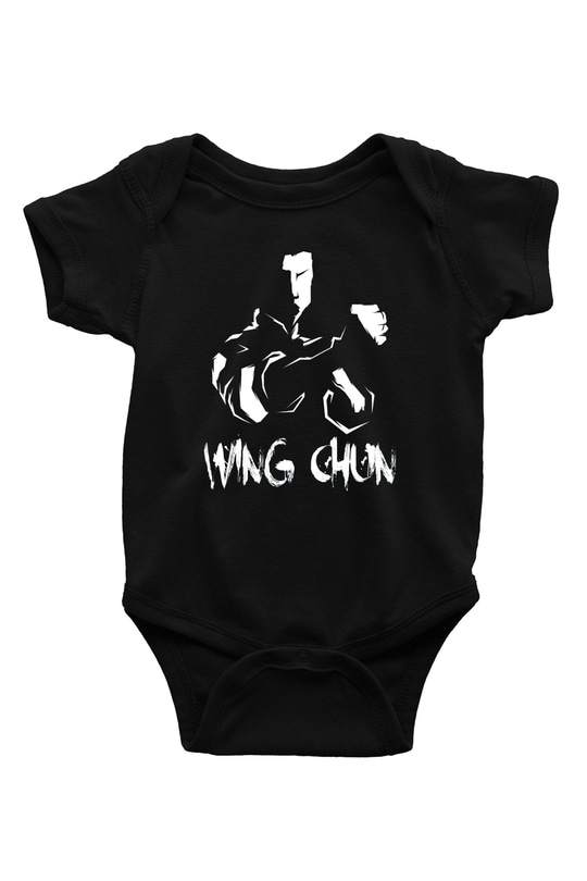 Wing Chun BaskılıSiyah  Bebek Body - Zıbın