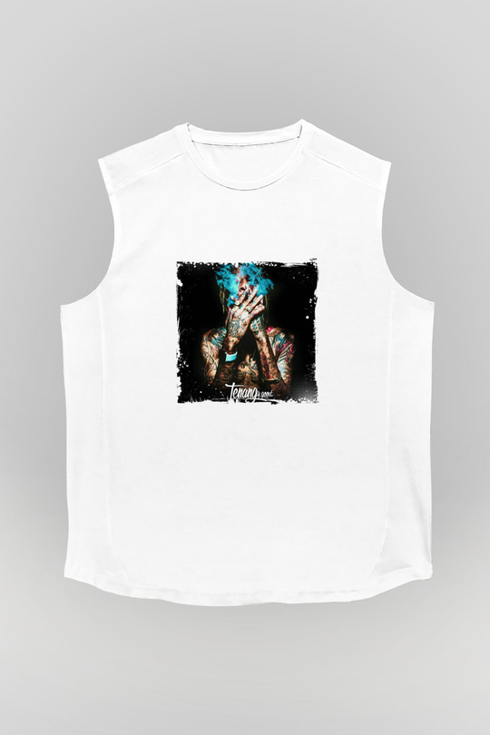Wiz Khalifa Baskılı Unisex Beyaz Kolsuz Tişört
