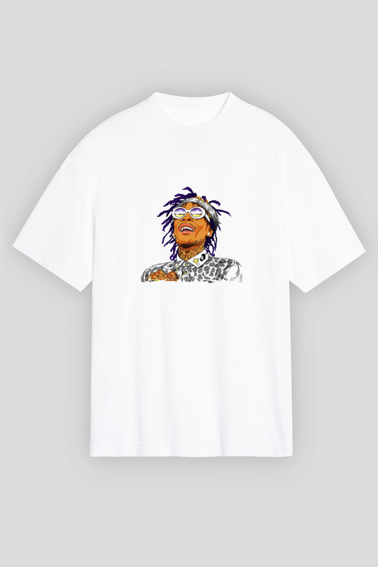 Wiz Khalifa Baskılı Unisex Beyaz Tişört