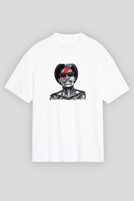 Wiz Khalifa Baskılı Unisex Beyaz Tişört