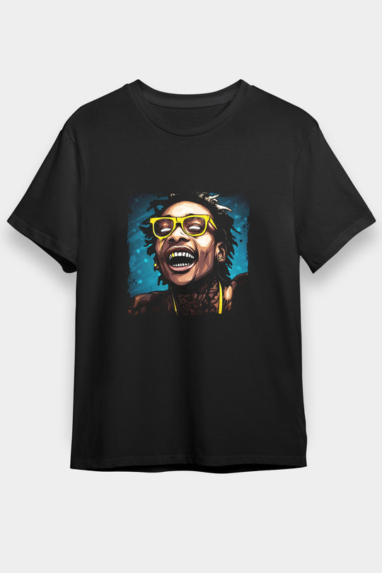 Wiz Khalifa Baskılı Unisex Siyah Tişört