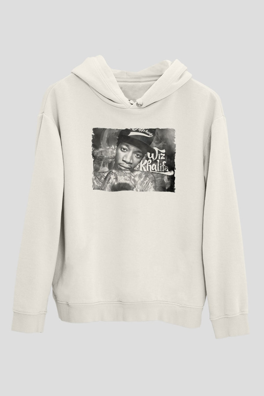 Wiz Khalifa Beyaz Unisex Kapüşonlu Sweatshirt
