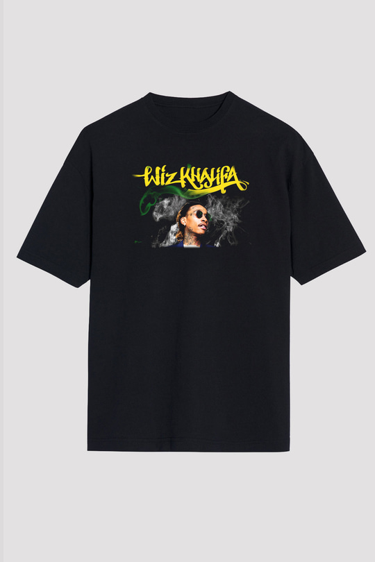 Wiz Khalifa Siyah Unisex Oversize Tişört T-Shirt