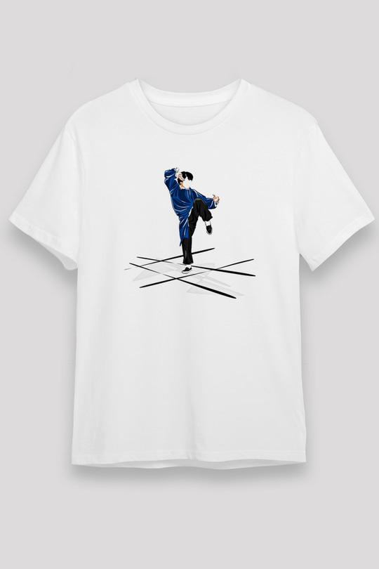 Wushu Baskılı Unisex Beyaz Tişört - Tshirt