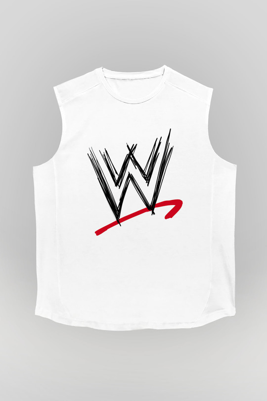 WWE Beyaz Unisex Kolsuz Tişört
