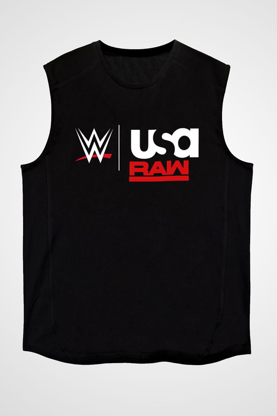 WWE Siyah Unisex Kolsuz Tişört