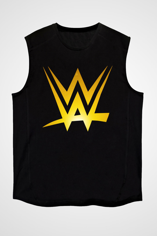 WWE Siyah Unisex Kolsuz Tişört