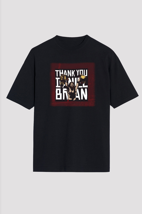 WWE Siyah Unisex Oversize Tişört
