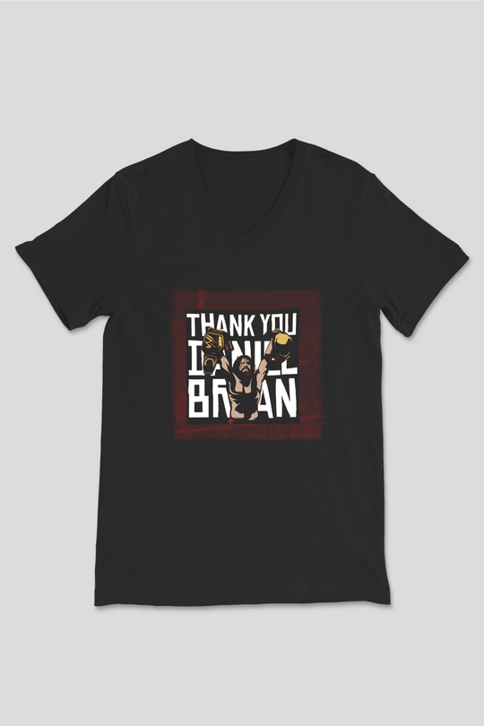 WWE Siyah Unisex V Yaka Tişört