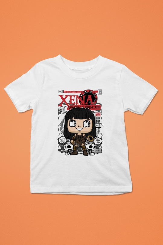 XENA - Savaşçı Prenses Baskılı Unisex Beyaz Çocuk Tişört