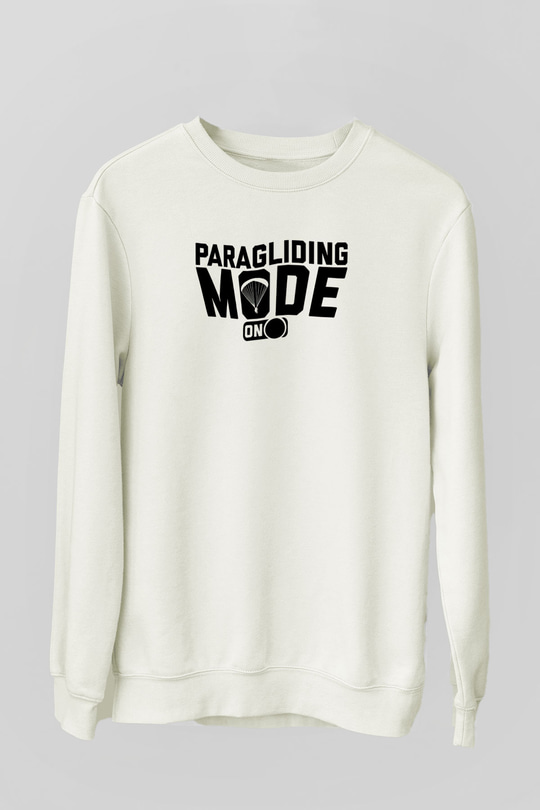 Yamaç Paraşütü Baskılı Unisex Ekru Sweatshirt