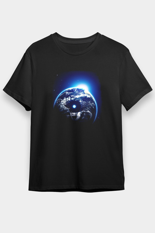 Yer yüzü Siyah Unisex Tişört T-Shirt - TişörtFabrikası