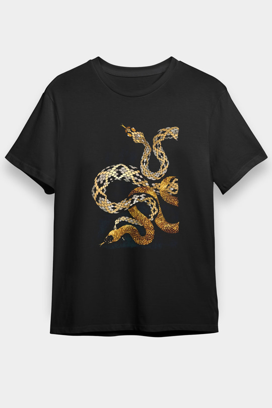 Yılan Siyah Unisex Tişört T-Shirt - TişörtFabrikası