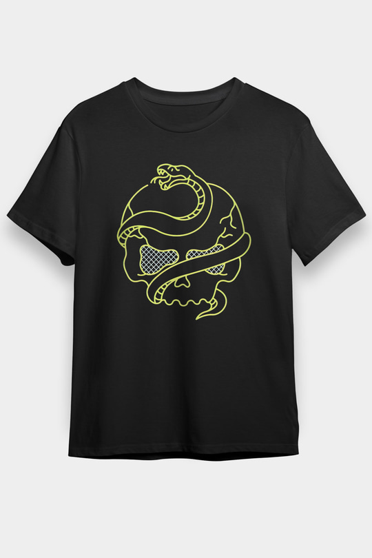 Yılan Siyah Unisex Tişört T-Shirt - TişörtFabrikası