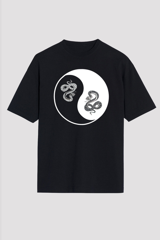 Yılan Siyah Unisex Tişört T-Shirt - TişörtFabrikası