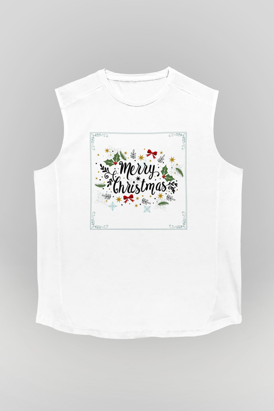 Yılbaşı Beyaz Unisex Kolsuz Tişört