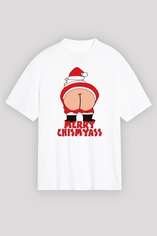 Yılbaşı Beyaz Unisex Oversize Tişört T-Shirt
