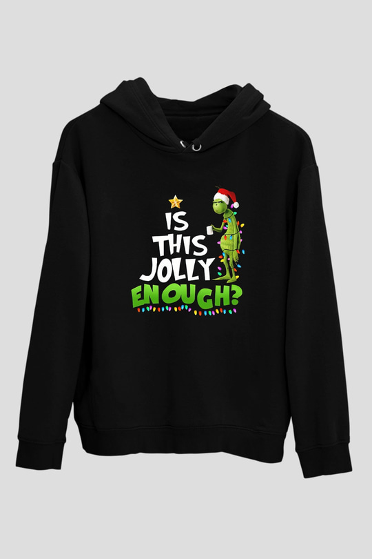 Yılbaşı Siyah Unisex Hoodie