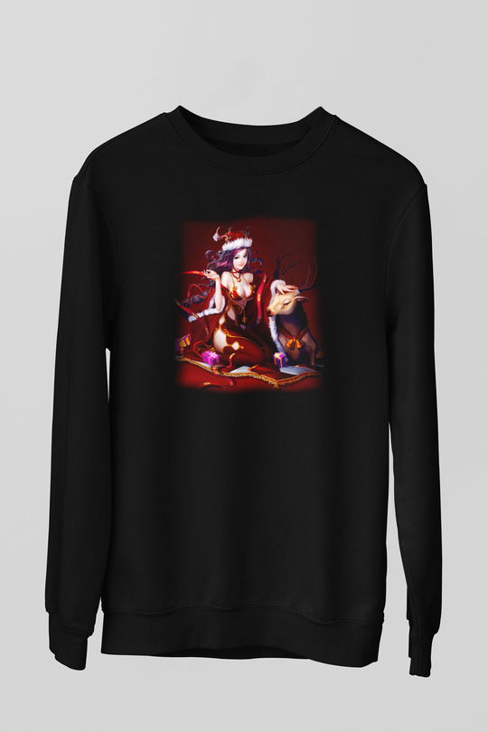 Yılbaşı Siyah Unisex Sweatshirt