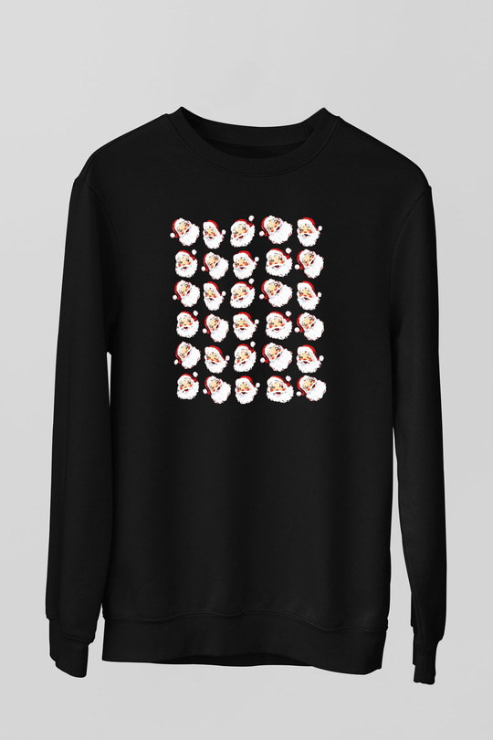 Yılbaşı Siyah Unisex Sweatshirt