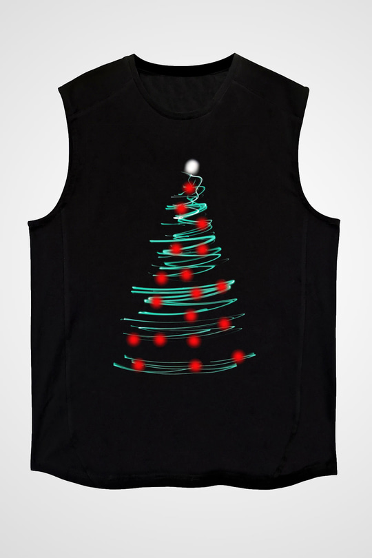Yılbaşı Yeni Yıl Christmas Siyah Unisex Kolsuz Tişört