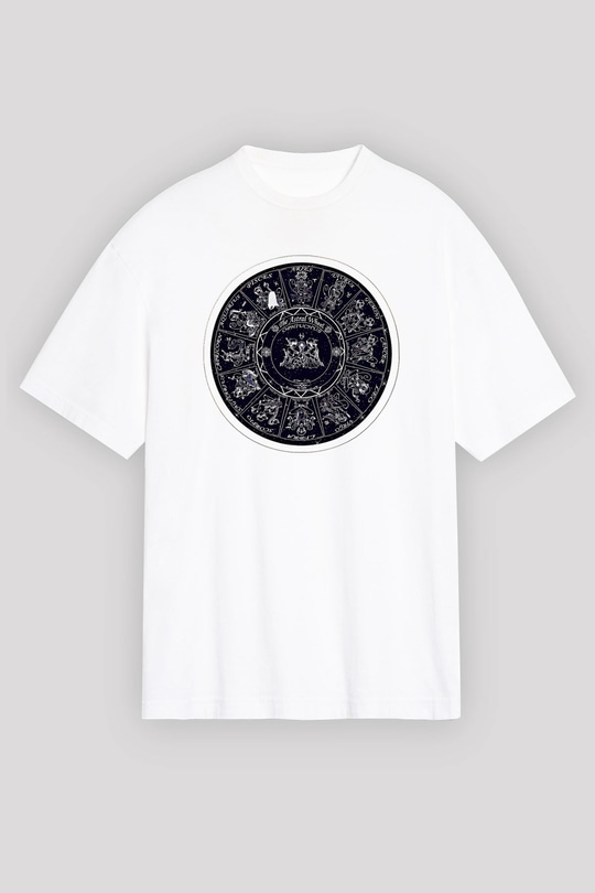Yıldız Haritaları Baskılı Beyaz Unisex Oversize Tişört - Tshirt