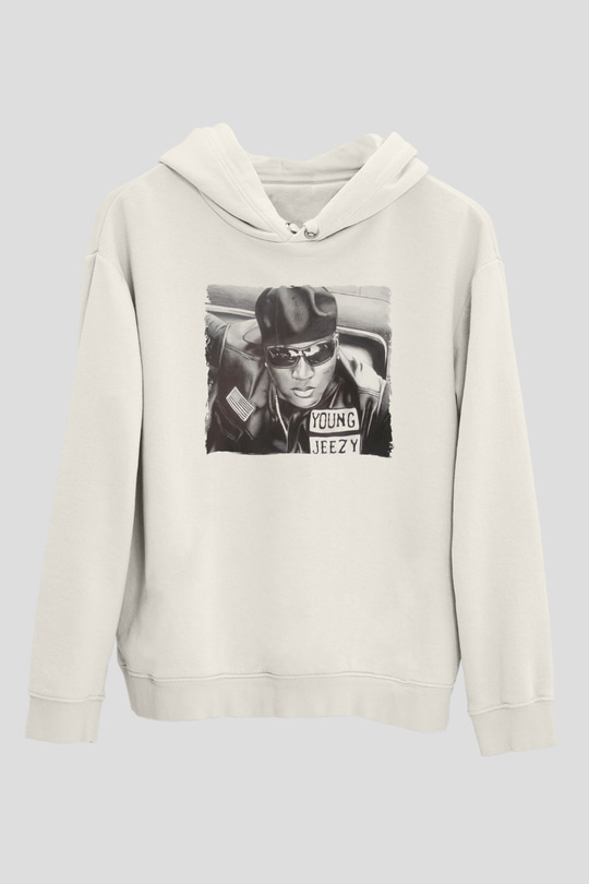 Young Jeezy Beyaz Unisex Kapüşonlu Sweatshirt