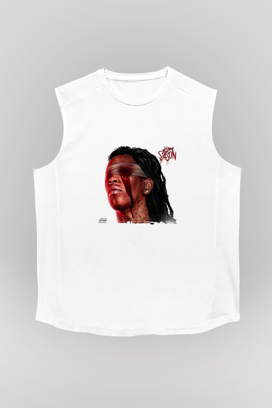 Young Thug Baskılı Unisex Beyaz Kolsuz Tişört