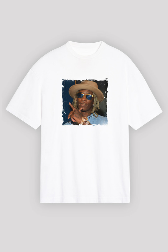Young Thug Baskılı Unisex Beyaz Tişört