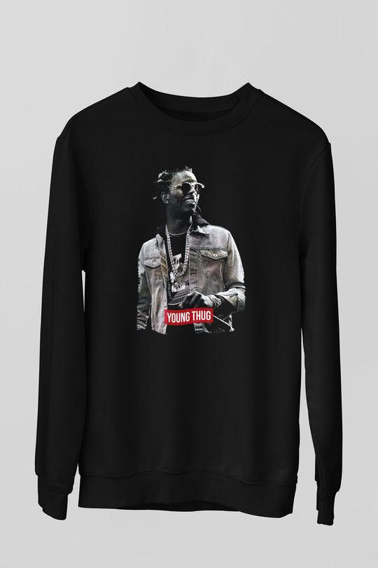 Young Thug Siyah Unisex Sweatshirt