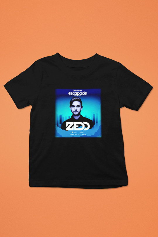 Zedd Baskılı Siyah Unisex Çocuk Tişört