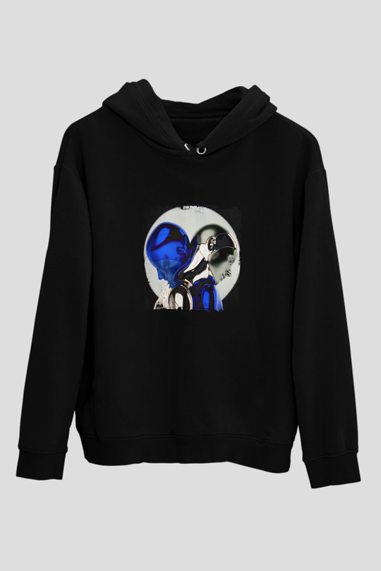 Zedd Baskılı Unisex Siyah Hoodie