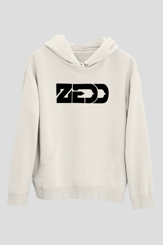 Zedd Beyaz Unisex Kapüşonlu Sweatshirt