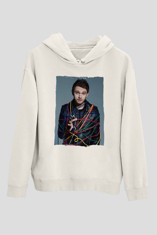 Zedd Beyaz Unisex Kapüşonlu Sweatshirt