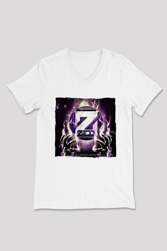 Zedd Beyaz Unisex V Yaka Tişört