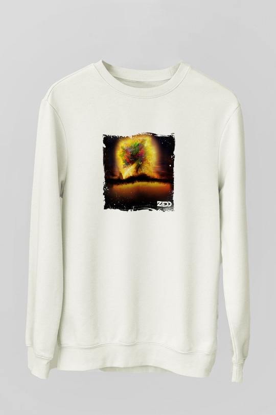 ZeddBaskılı Beyaz Sweatshirt