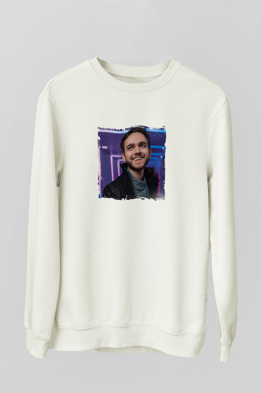 ZeddBaskılı Beyaz Sweatshirt