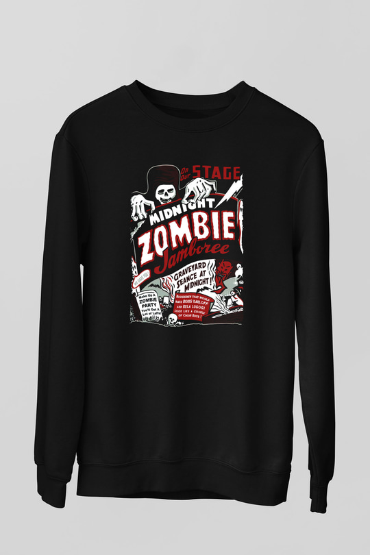 Zombi Siyah Unisex Sweatshirt