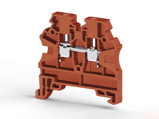Klemsan 304204 AVK 2,5 RD 2,5 mm², Vida bağlantılı, Tek katlı geçiş klemensi, Yalıtım Malzemesi PA, Kırmızı