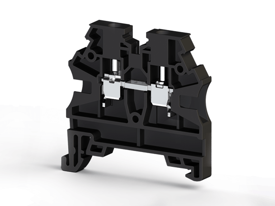 Klemsan 304205 AVK 2,5 RD 2,5 mm², Vida bağlantılı, Tek katlı geçiş klemensi, Yalıtım Malzemesi PA, Siyah