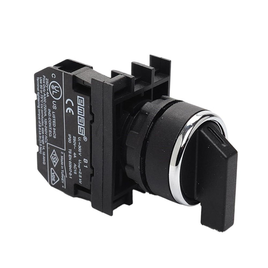 Emas B100S21 B Serisi Plastik 1NO (0-I) 60° Seçici Dönüşlü 22 mm Buton