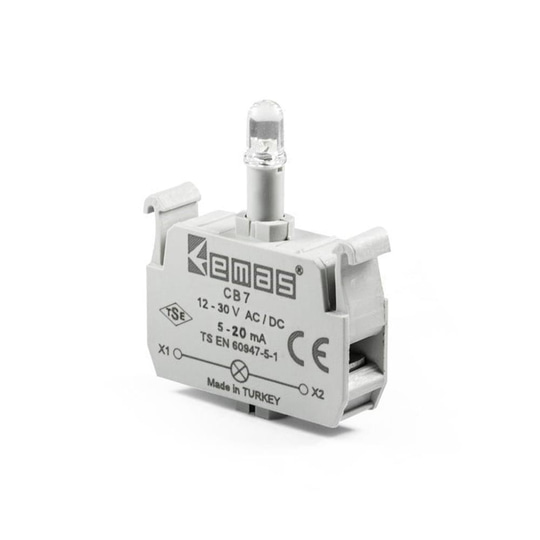 Emas CB7 C Ledli Butonluk Sinyal Blok Mavi 12-30 V AC/DC