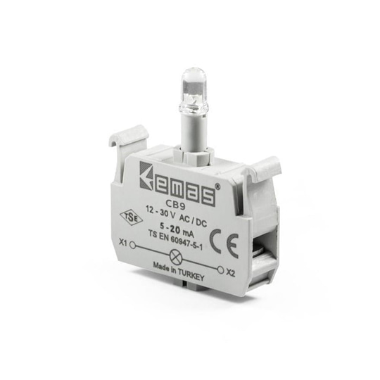 Emas CB9 C Ledli Butonluk Sinyal Blok Yeşil 12-30 V AC/DC
