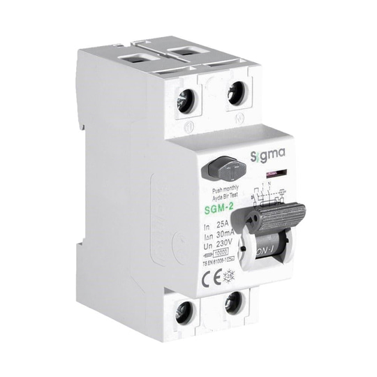 Sigma SGM 2P 30mA 10 kA 25A Kaçak Akım Koruma Rölesi